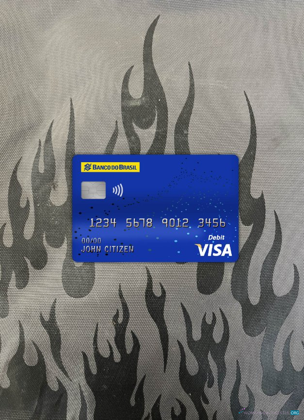 Download Brazil banco do brasil bank visa debit card photolook front Photoshop template